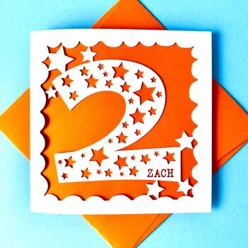 Personalised Stars Age Two Birthday Card, 2 of 4