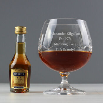 Personalised Cut Crystal Glass And Brandy Gift Set, 2 of 8
