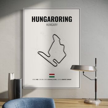 Hungaroring F1 Track Print Blue F1 Gift, Father's Day Gifts, 2 of 2