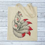 White Fox Kitsune Gusseted Tote Bag, thumbnail 1 of 5