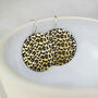 Sterling Silver And Brass Leopard Print Disc Earrings, thumbnail 1 of 5