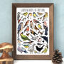 Garden Birds Of Britain Wildlife Watercolour Print, thumbnail 1 of 8