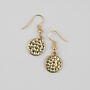 Gold Plated Hammered Disc Earrings, thumbnail 1 of 2