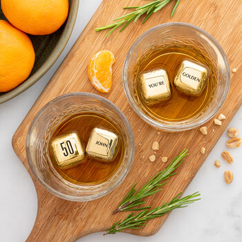 Personalised Steel Ice Cubes, 50th Anniversary Gift, 9 of 12