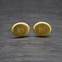 Personalised Men's Gold Plated Oval Cufflinks, thumbnail 3 of 9