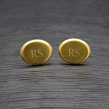 Personalised Men's Gold Plated Oval Cufflinks, 3 of 9