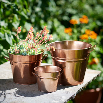 Personalised Set Of Copper Metal Buckets, 2 of 2