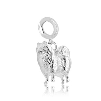 Pomeranian Charm Sterling Silver, 3 of 11