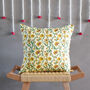 Bahar Floral Yellow Cushion Cover, thumbnail 1 of 4