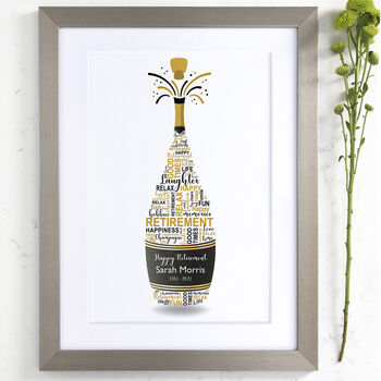 Personalised Retirement Champagne Word Art, 3 of 9