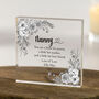 Personalised Nanny Floral Acrylic Block Keepsake Gift, thumbnail 1 of 2