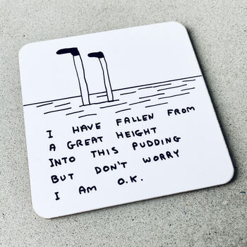 Fallen In To This Pudding David Shrigley Coaster, 4 of 4