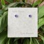 Periwinkle Blue Flower Mini Stud Earrings, thumbnail 3 of 4