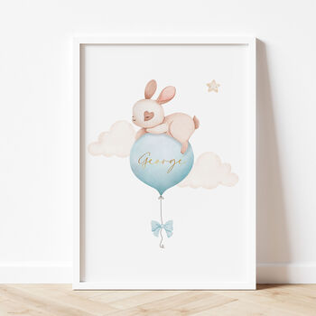 Personalised Watercolour Bunny A4 Print With Gold Foil, 5 of 6