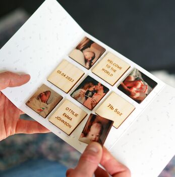 Personalised New Baby Photo Magnets Card, 2 of 6