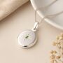 Personalised Sterling Silver August Birthstone Locket – Peridot, thumbnail 1 of 8