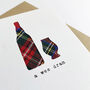 Whisky Scottish Tartan Birthday Card With Real Tartan, thumbnail 3 of 6