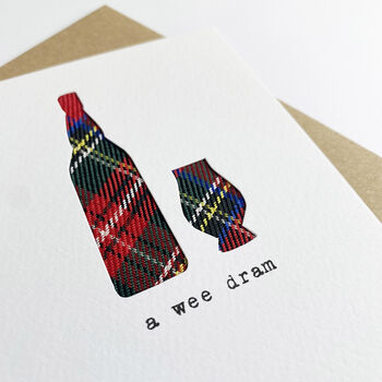 Whisky Scottish Tartan Birthday Card With Real Tartan, 3 of 6