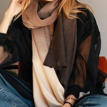 Muted Ombre Cashmere Blend Scarf, 4 of 12