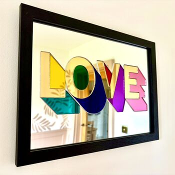 Inlaid Rainbow Mirror Love Sign, 5 of 6