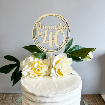 Personalised Wooden Ring Cake Topper For All Occasions, 3 of 5