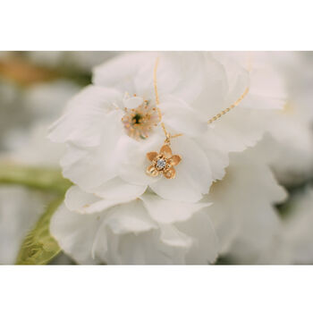 Cherry Blossom Diamond Necklace – Silver/Gold/Rose Gold, 10 of 12