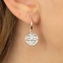 Sterling Silver Huggie Hoop Earrings With Flower Charm, thumbnail 1 of 8