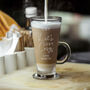 Personalised Lets Get Cosy Latte Glass Mug, thumbnail 1 of 4
