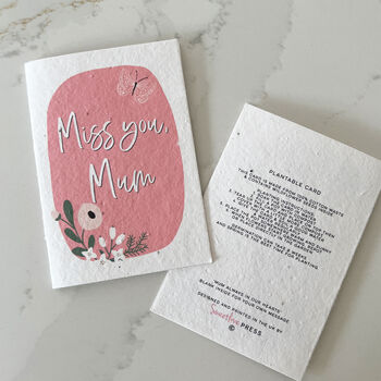 Miss You Mum Plantable Seeded Mother's Day Card, 2 of 7