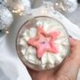 Handmade Luxury Whipped Wax Pink Xmas Candle Snow Angel, thumbnail 1 of 9