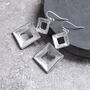 Dusky Pink And Grey Geometric Hollow Square Necklace, thumbnail 5 of 5