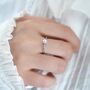 Mia Ivory Silver Pearl Crown Snow Ball Charm Gift Ring, thumbnail 3 of 4