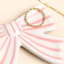 Pink Stripe Ceramic Bow Trinket Dish, thumbnail 2 of 2