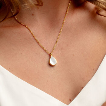 Teardrop Pearl Urn Necklace 18 K Gold Plated Silver, 2 of 8