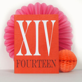 Mini Roman Numerals Number Fourteen Card, 4 of 5