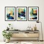 Vibrant Abstract Fields Print Set Of Three, thumbnail 1 of 5