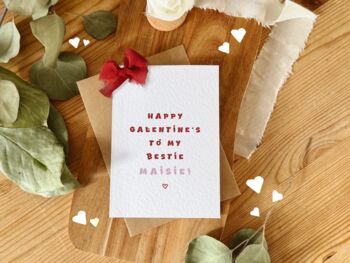 Galentine's Day Bow Card For Best Friends, Bestie Card, 2 of 4