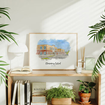 Custom Watercolor School Print – Graduation Gift, Alumni Gift, Teacher Gift, 3 of 9