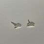 Flat Leaf Studs In Sterling Silver, thumbnail 4 of 6