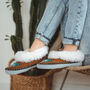 Sen Turquoise Sheepers Slippers, thumbnail 3 of 10