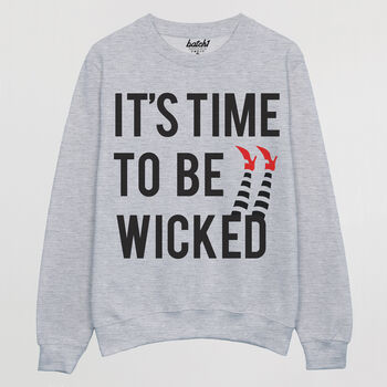 Time To Be Wicked Women’s Halloween Slogan Sweatshirt, 5 of 5