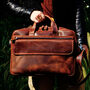 Online Exclusive Genuine Leather Briefcase With Large Front Pockets, thumbnail 1 of 8