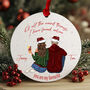 Personalised Couple Christmas Bauble – “Of All The Weird Things I Found Online, You Are My Favourite” Acrylic Ornament With Custom Outfits, Drinks And Names, thumbnail 1 of 7