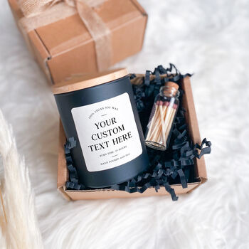 Custom Text Soy Wax Vegan Candle Set / Your Own Text, 4 of 5