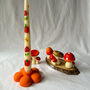 Pumpkin And Mushroom Hand Painted Candle W/ Flower Candle Holder Gift Set, thumbnail 5 of 5