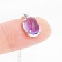 Genuine Amethyst Crystal Oval Necklace, thumbnail 6 of 12