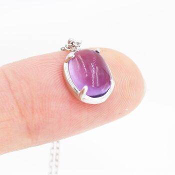 Genuine Amethyst Crystal Oval Necklace, 6 of 12