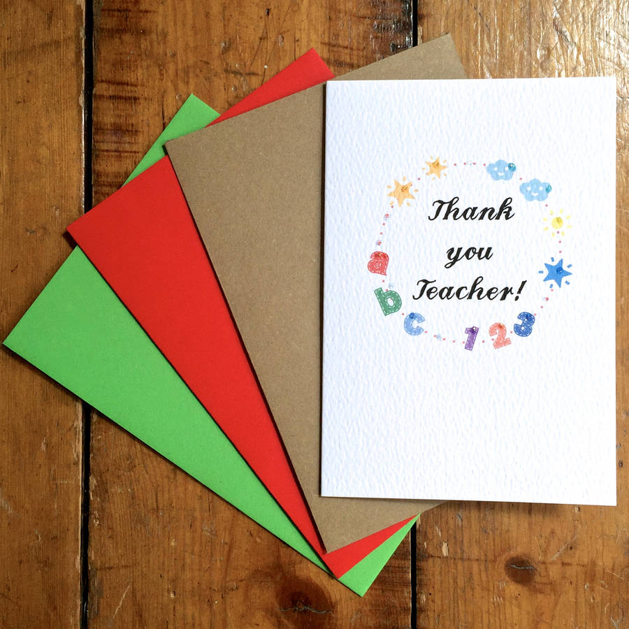 Thank You Teacher Colourful Card By Arbee | notonthehighstreet.com