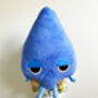 Giant Blue Raindrop Soft Toy Cushion, thumbnail 1 of 4