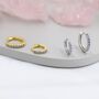 Sterling Silver Amethyst Purple Cz Huggie Hoops, thumbnail 6 of 11